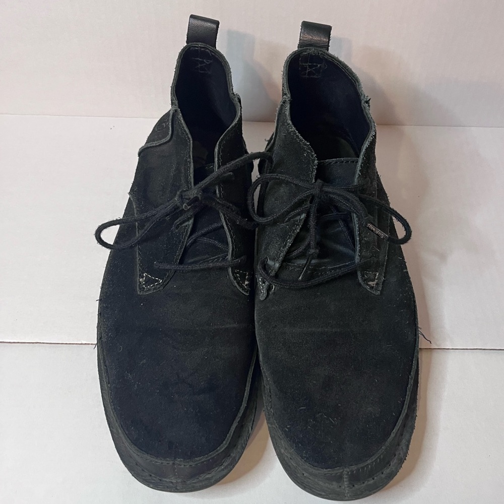 Ocean Minded by Crocs Black Suede Leather Casual Lace Boot 9.5